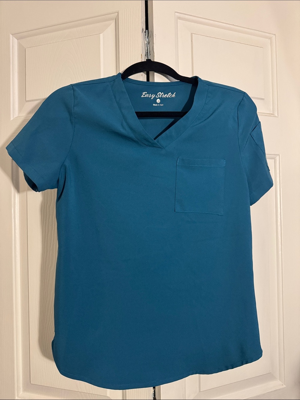 Easy Stretch Caribbean Blue Short Sleeve Scrub Top Like New size XS